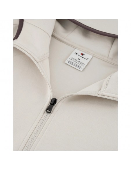 CHAMPION HOODED FZ SWEATSHIRT INTERLOCK BEIGE 220395 ES057