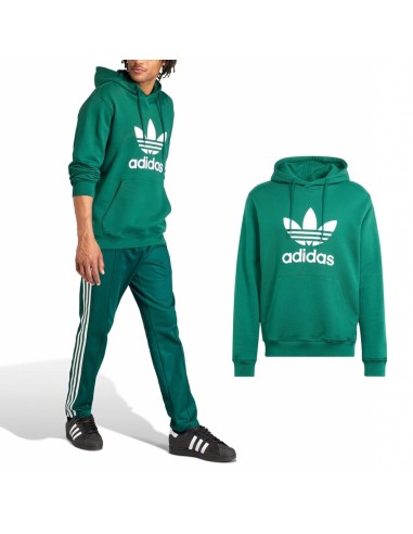 SUDADERA CAPUCHA HOMBRE ADIDAS ORIGINALS VERDE LOGO