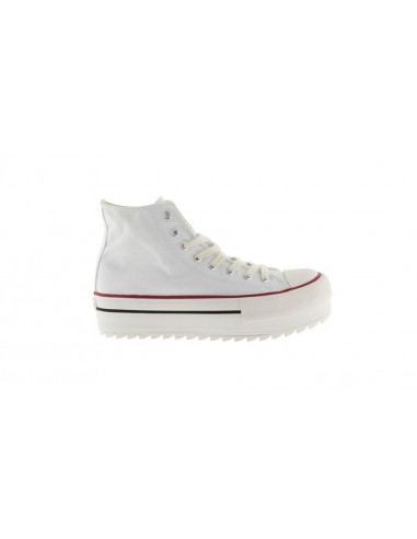 BOTIN VICTORIA BLANCO LONA PLATAFORMA