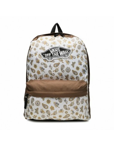 MOCHILA VANS BLANCA MARRON ESTAMPADA