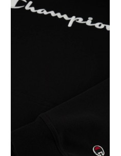 sudadera champion negra, logo grande 2