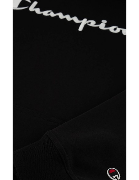 sudadera champion negra, logo grande