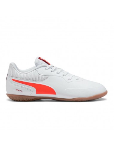 ZAPATILLAS DE FÚTBOL SALA PUMA TRUCO III JR BLANCO-CORAL