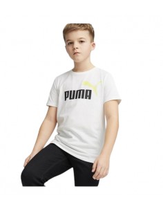 PUMA Camiseta deportiva-ESS+ 2 Col Logo Tee-586985-32-BLANCO 2