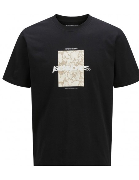 Camiseta JACK & JONES JCOTARMAC CAMO FRONT TEE 12273239 NEGRO Negro