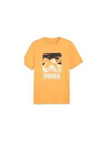 Camiseta de manga corta PUMA 627911-46-GRAPHICS Mountain Tee-UNISEX-NARANJA