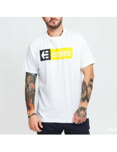 CAMISETA HOMBRE ETNIES NEW BOX S/S TEE BLANCO/AMARILLO