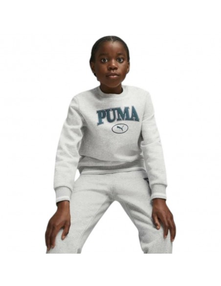 PUMA Sudadera-PUMA SQUAD Crew FL B-676355-04-GRIS CLARO Niño
